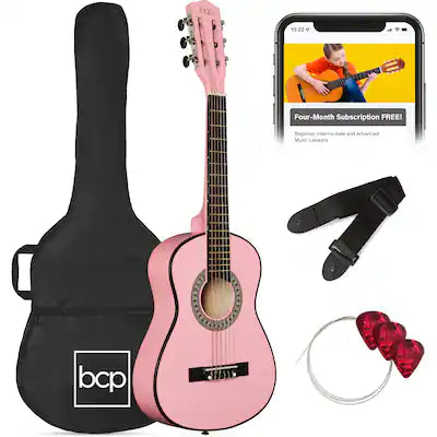 Best Choice Products - 30in Kids Acoustic Guitar Beginner Starter Kit w/ Strap, Case, Strings