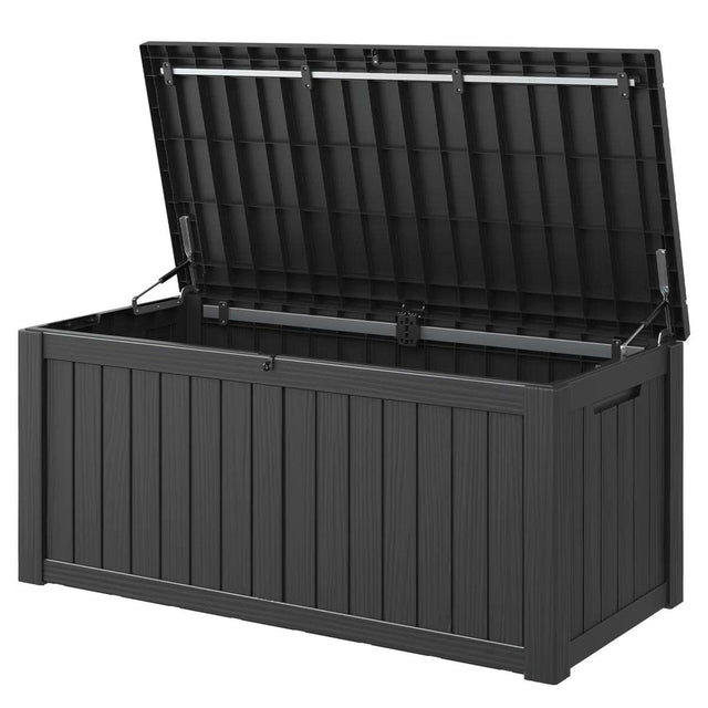 Front. Yardgrace - 150 Gallon Waterproof Deck Box Lockable Patio Storage for Patio Furniture,Garden - Black.
