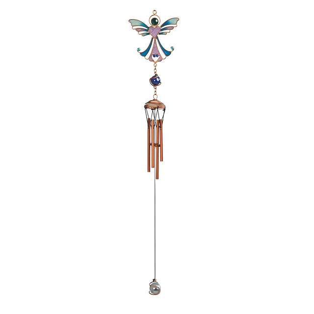 Front. FC Design - FC Design 18" Long Blue Angel Copper and Gem Wind Chime Outdoor Patio or Garden Hanging Decoration - Multi-Color.