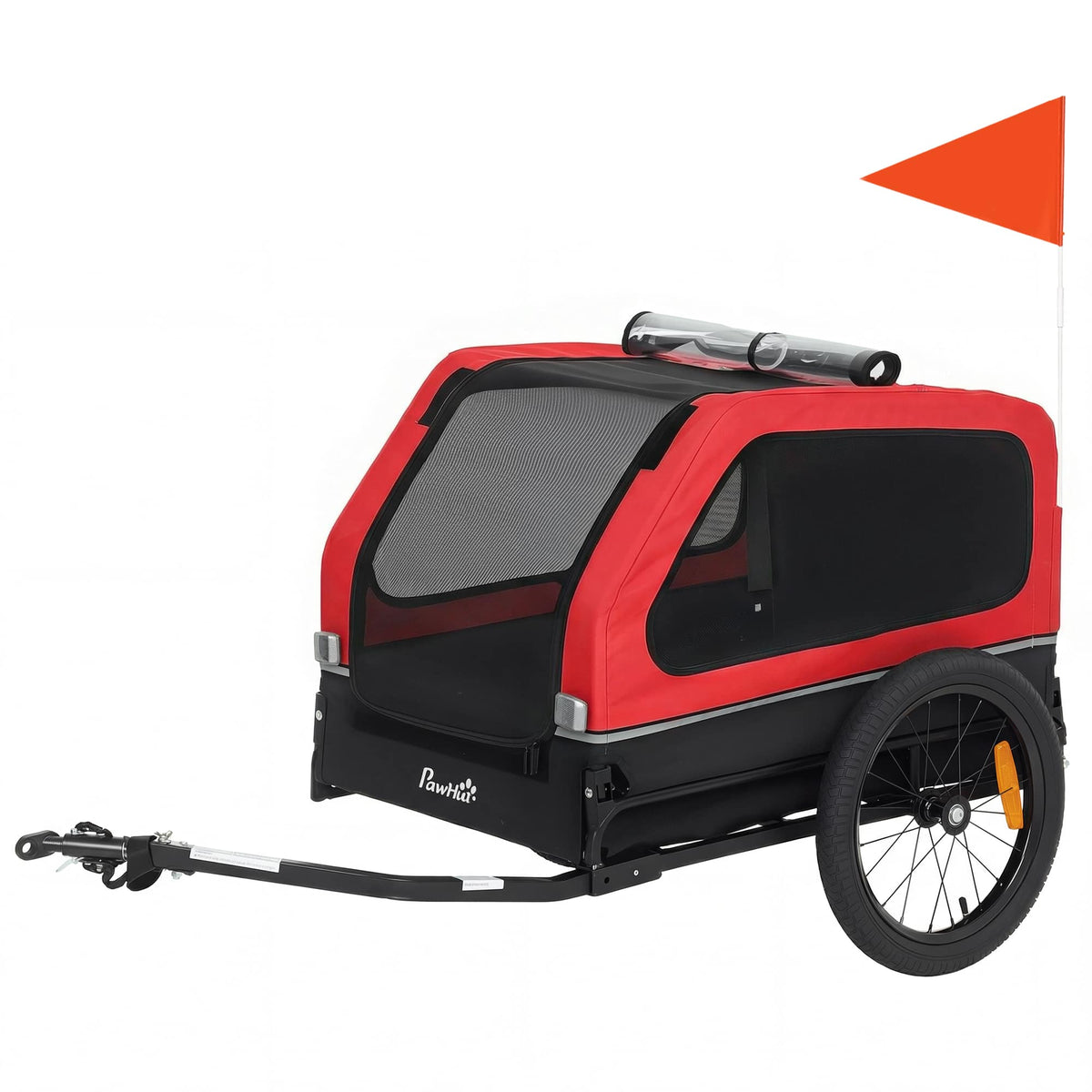 Pawhut - Bike Trailer for Small & Medium Dogs, Universal Bicycle Coupler - Red