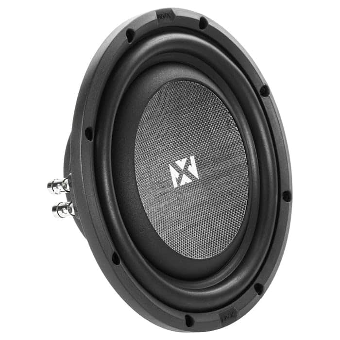 NVX - SMW10D4 350W RMS S-Series 10" Dual 4-Ohm Shallow-Mount Car Subwoofer - Black