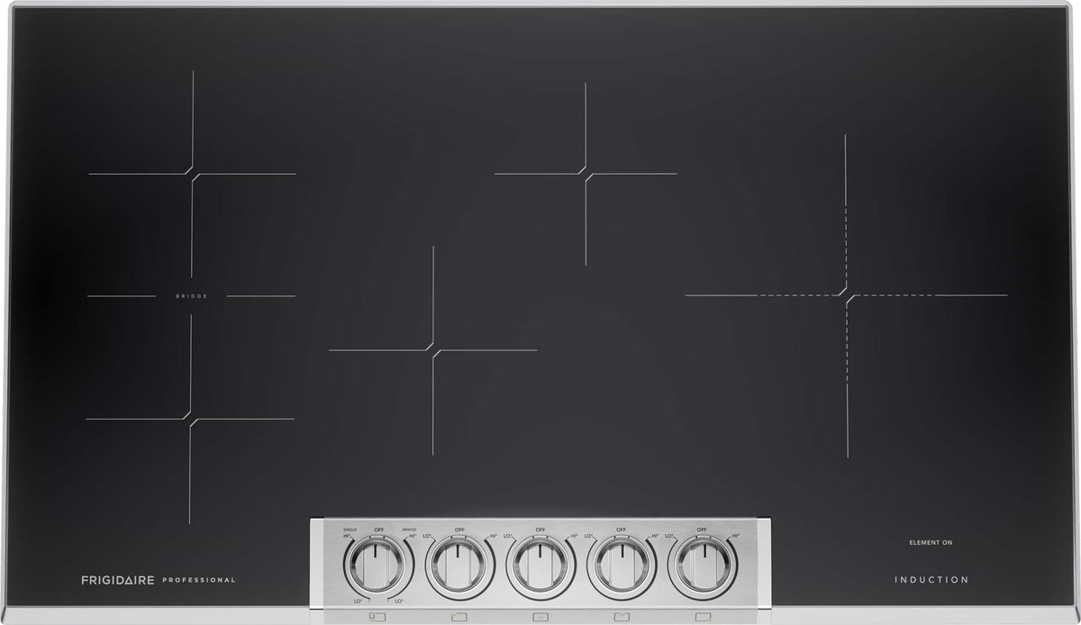 Frigidaire - Professional 36 in.Wide 5 Elements Built-In Electric Induction Cooktop - Stainless Steel
