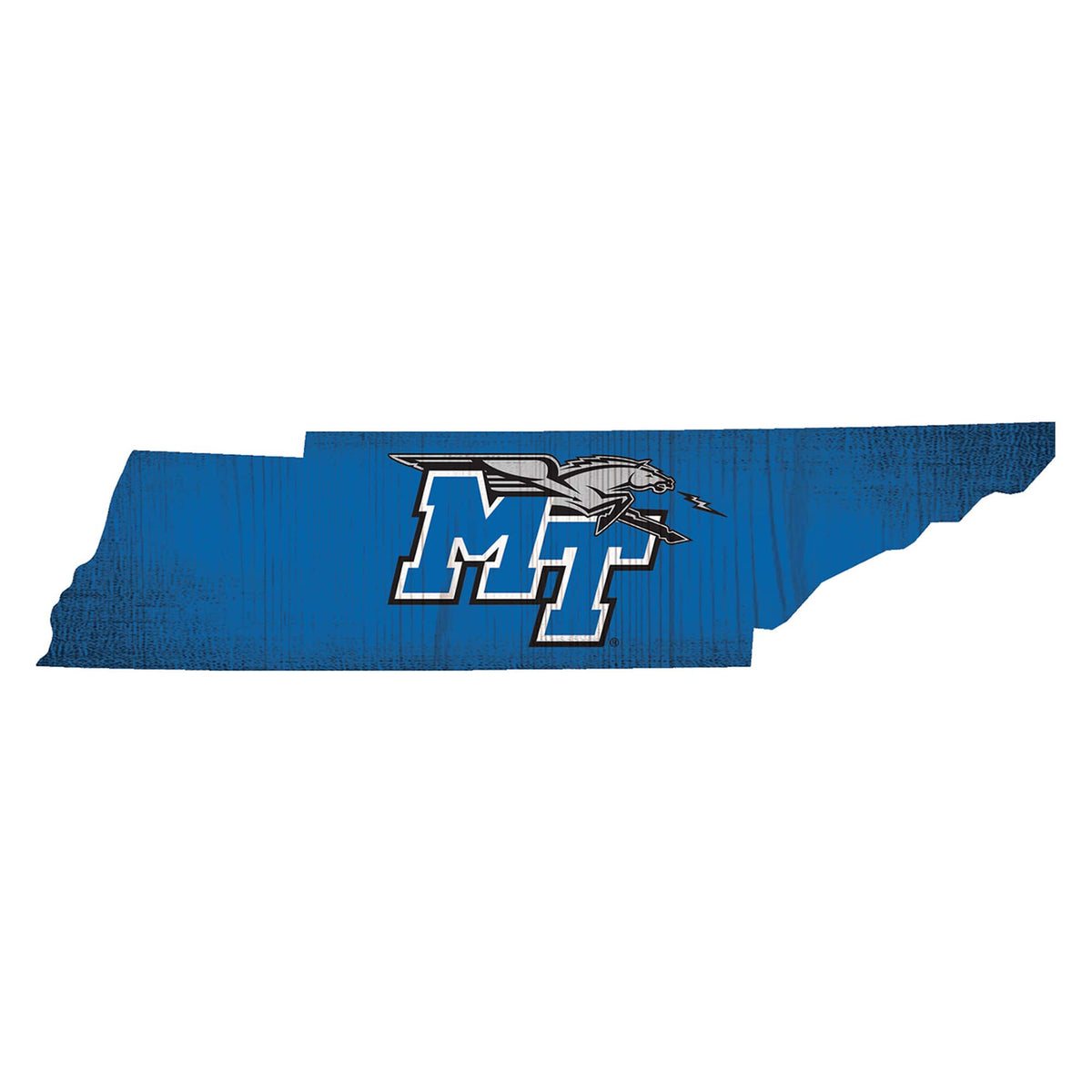 Fan Creations - MTSU Blue Raiders 12" Logo State Sign - Multicolor