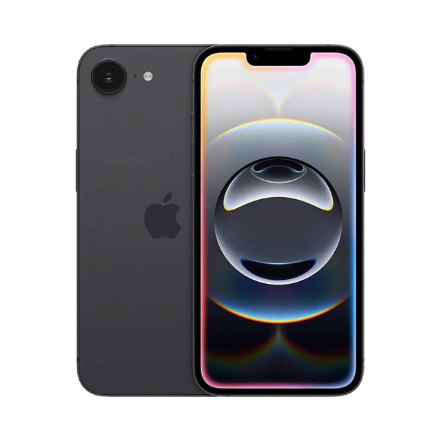 Front. Apple - Pre-Owned Excellent iPhone 16e 128GB (Unlocked) - Black.