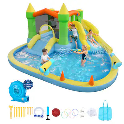 VEVOR - Inflatable Bounce House, 12.5 x 13.1 x 6.5 ft Inflatable Bounce House Water Slide, Bouncer Castle with Castle Bounces