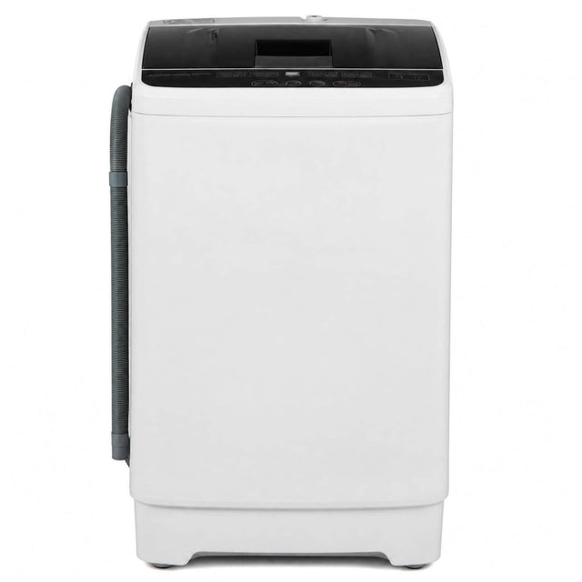 Front. Costway - Costway 7.7 lbs Full Automatic Washing Machine with 8 Preset Programs, 6 Water Levels - Gray.