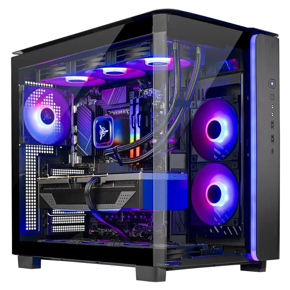 Skytech Gaming - Skytech KING95 - AMD Ryzen 7 9800X3D, 9070XT, 32GB 6000 MHz DDR5 RAM, 850W GOLD A3 PSU - Black
