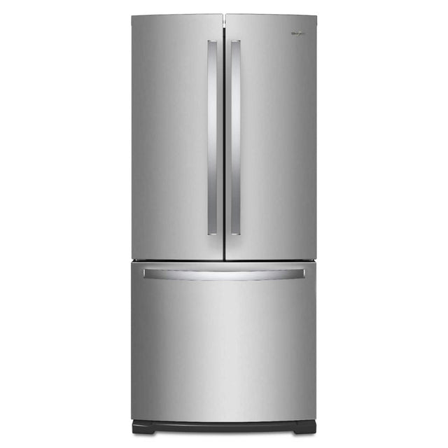Front. Whirlpool - 30 in. Wide 20 cu. ft. French Door Refrigerator - Fingerprint Resistant Stainless Steel.