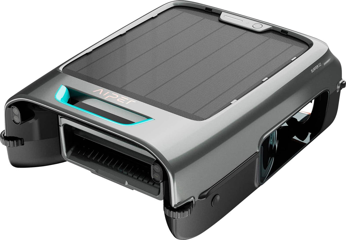 Aiper - EcoSurfer S2: 24/7 Solar-Powered Automatic Robotic Pool Skimmer with DebrisGuard, App Compatibility - Gray