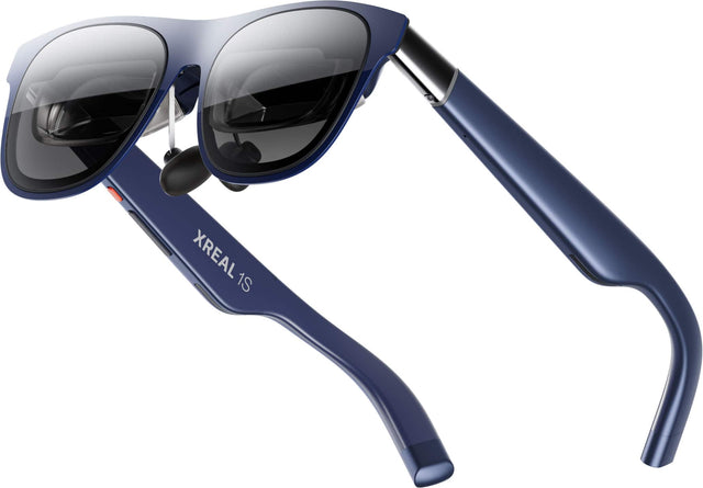 Front. XREAL - 1S AR Glasses w/X1 Chip, 52-Degree FOV 120Hz Display w/Sound by Bose for iPhone 17/16/15, Steam, ROG, Mac/PC/Android/iOS - Black.