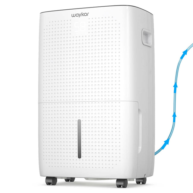 Front. Waykar - Waykar 150-Pint Dehumidifier with Pump for Home, Basement & Large Spaces - White.