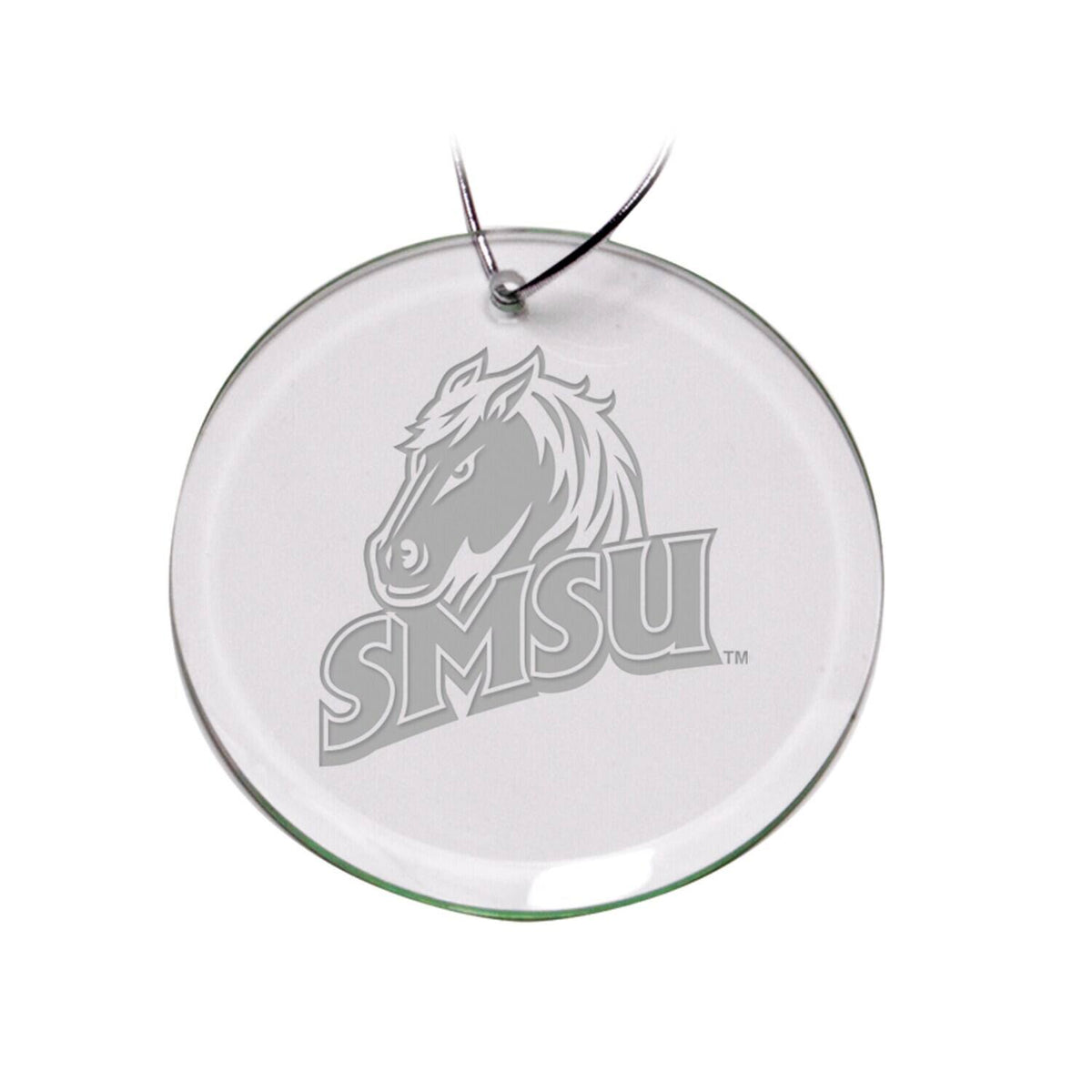 Jardine - Southwest Minnesota State Mustangs 3'' Glass Round Ornament - Multicolor