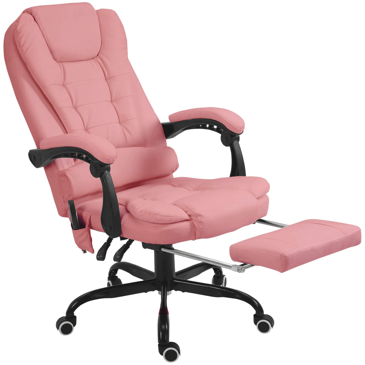 Vinsetto - Vibrating Massage Office Chair High Back Massaging Office Desk Chair with Lumbar Support - Pink