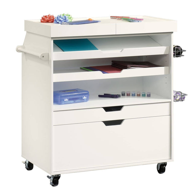 Front. Sauder - Sauder Craft Pro Series Craft Hobby Storage White finish - White.