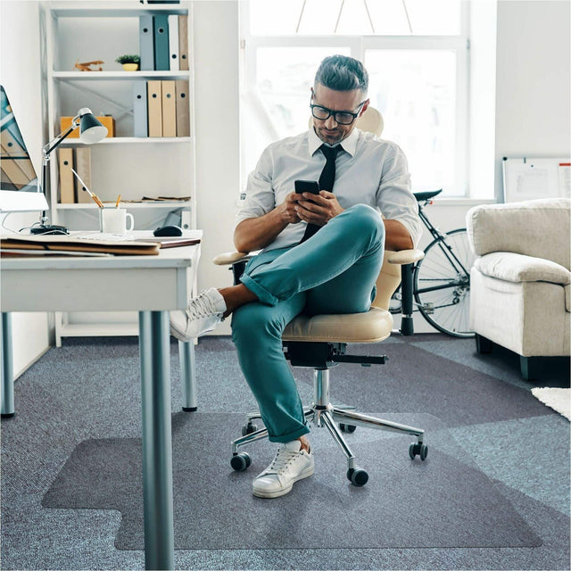 Front. Floortex - Ultimat Polycarbonate Lipped Chair Mat for Carpets up to 1/2'' - 48'' x 53'' - Clear.