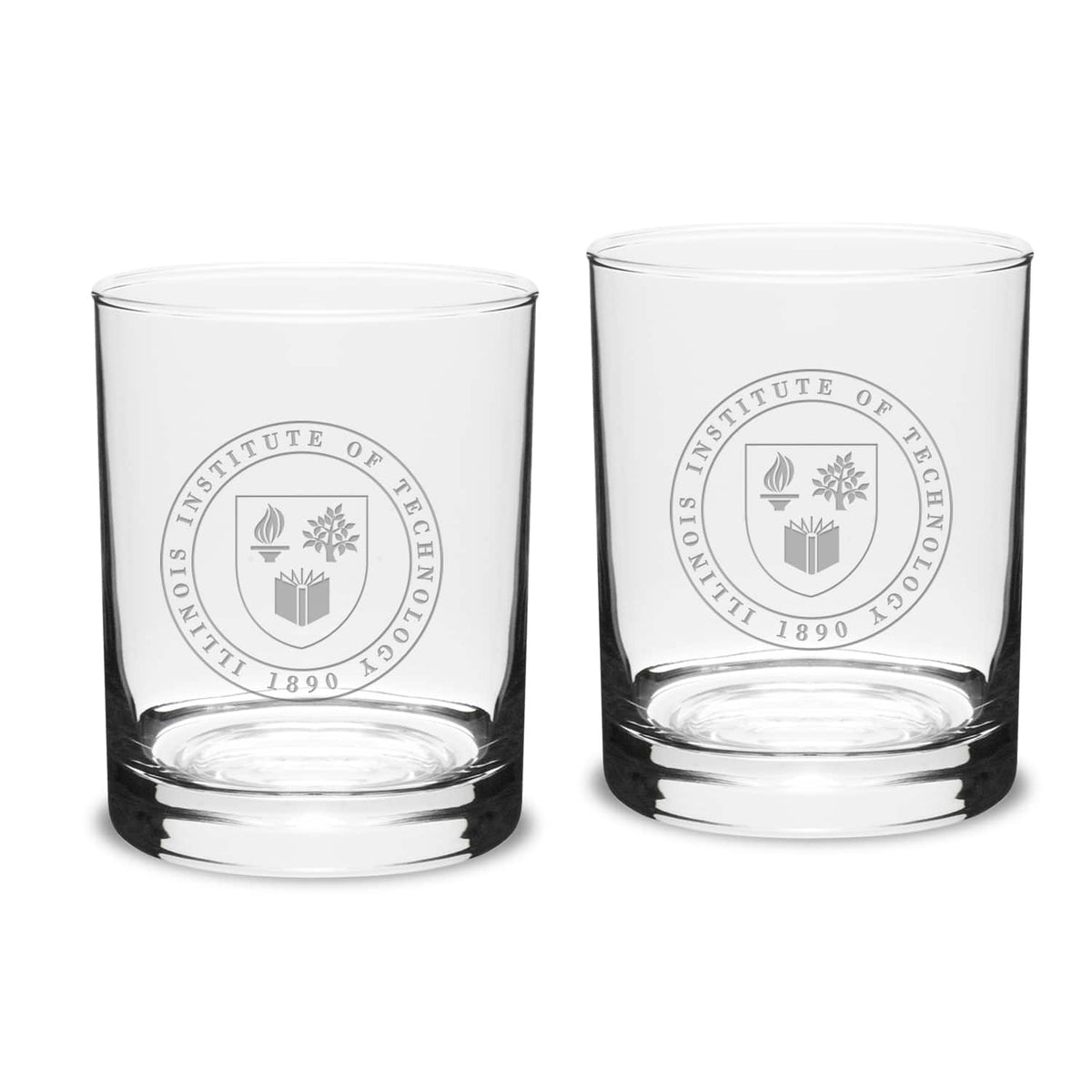 Jardine - Illinois Tech Scarlet Hawks 14oz. 2-Piece Classic Double Old-Fashioned Glass Set - Multicolor