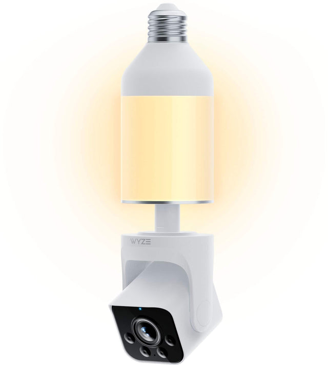 Front. Wyze - Wyze 2k Smart Lightbulb WI-Fi Security Camera with Color Night Vision & Dimmable 800 Lumen Bulb - White.