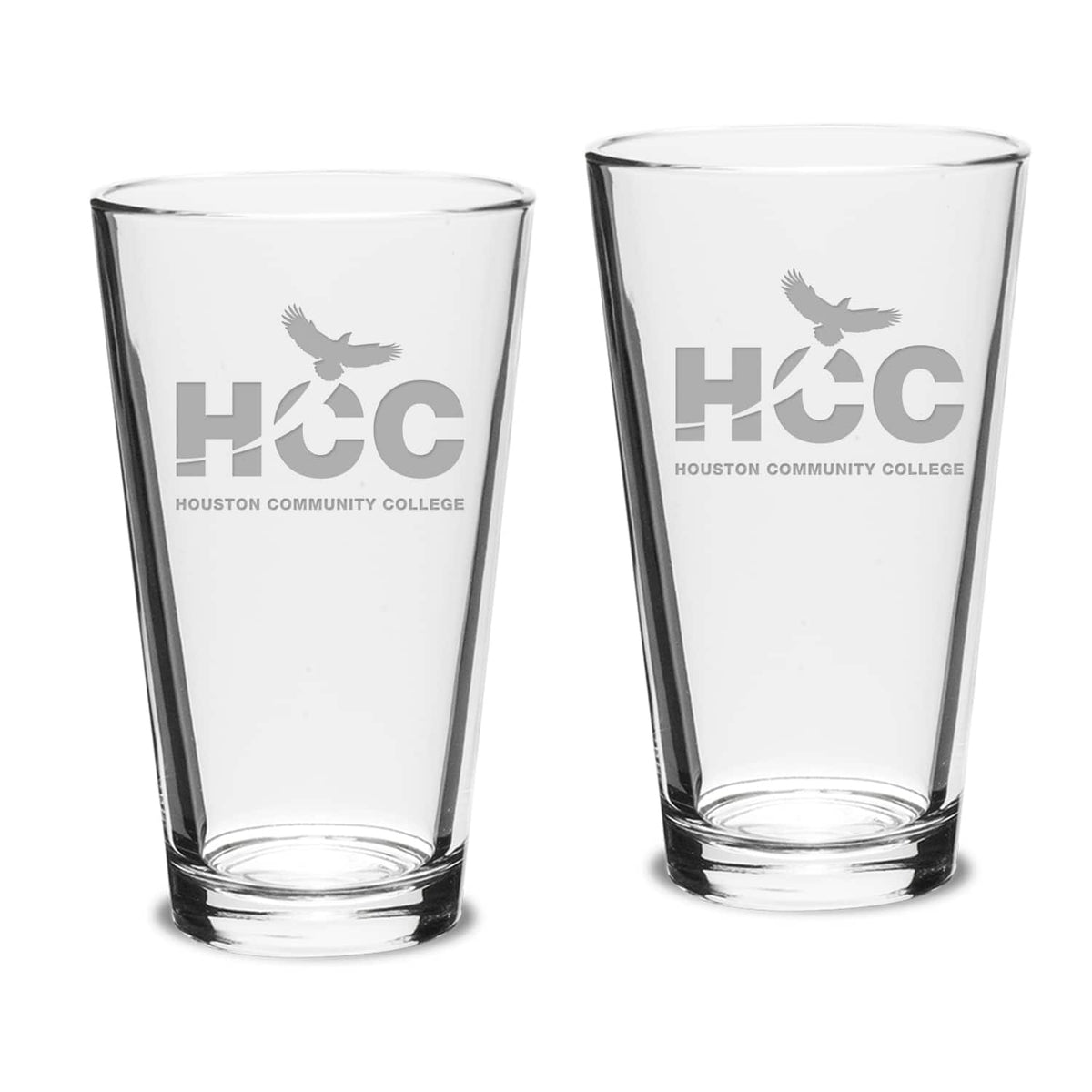 Jardine - Houston Community College Team Design Two-Piece 16oz. Classic Pub Glass Set - Multicolor