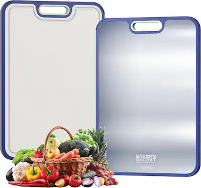 Baker's Secret - Titanium Cutting Boards for Kitchen, Pure Titanium and Wheat Straw, Dishwasher Safe 16”×11”