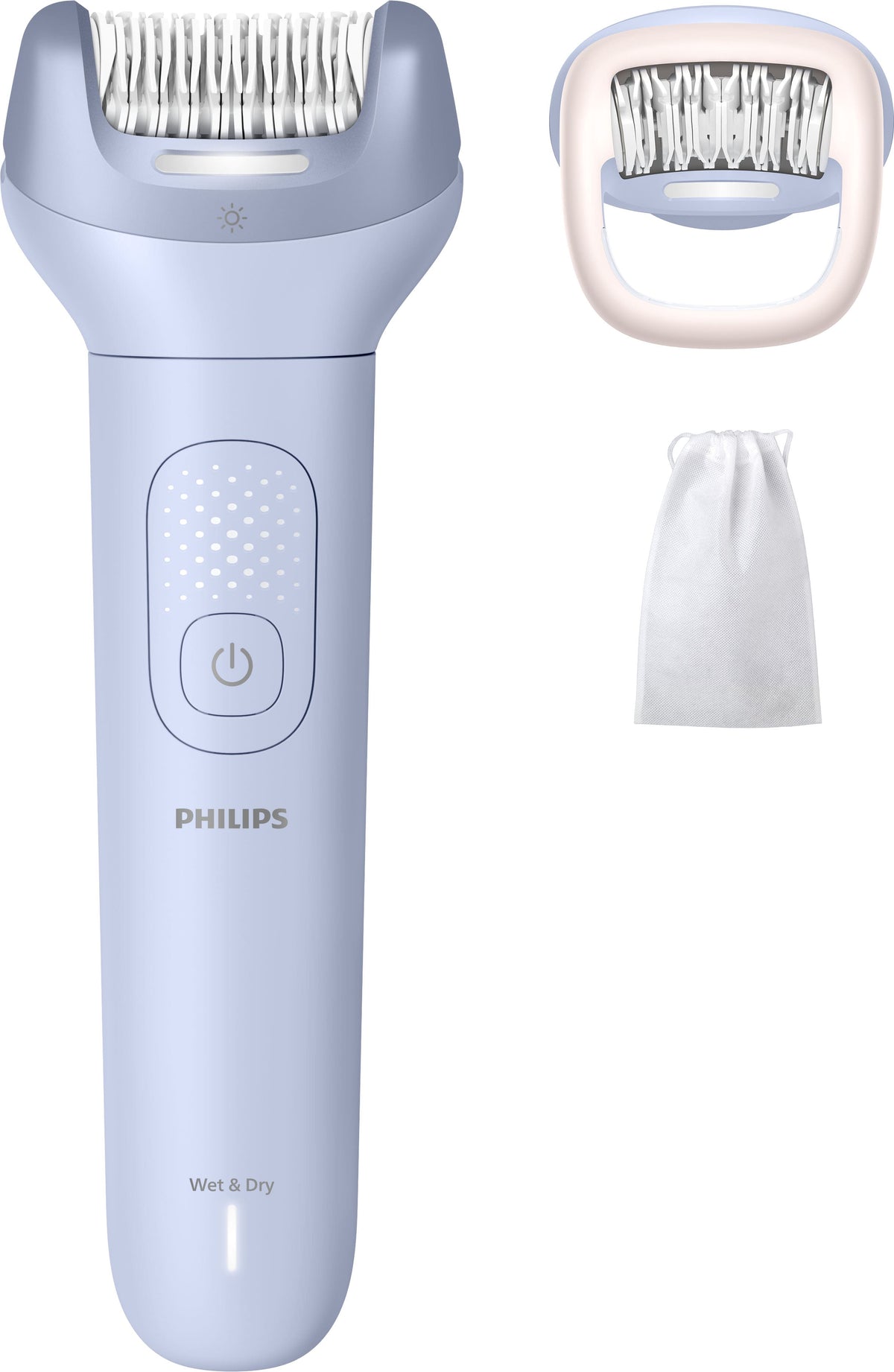 Philips - Epilator Series 8000 for women, Cordless, Wet & Dry +2 Accessories (BRE708/00) - Light Blue