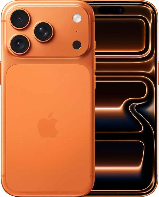Front. Apple - Pre-Owned Excellent iPhone 17 Pro 5G 256GB - Apple Intelligence - (Unlocked) - Cosmic Orange.