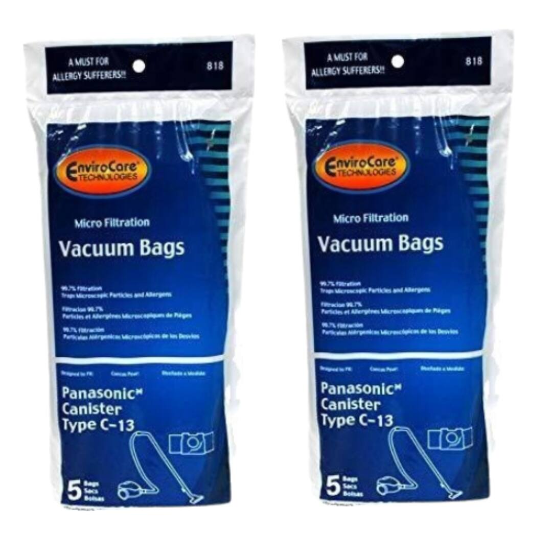 10 EnviroCare Panasonic Type C-13 Canister Bags – Anti-Allergen AMC-S5EP