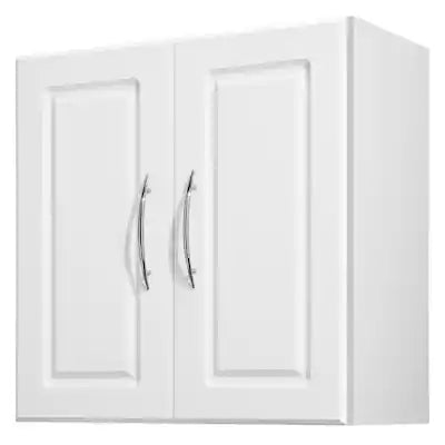 VEVOR - Laundry Room Wall Cabinet, 2-Tier Wall Mounted Hanging Cabinet with Adjustable Shelf, Cupboard Storage with 2 Doors