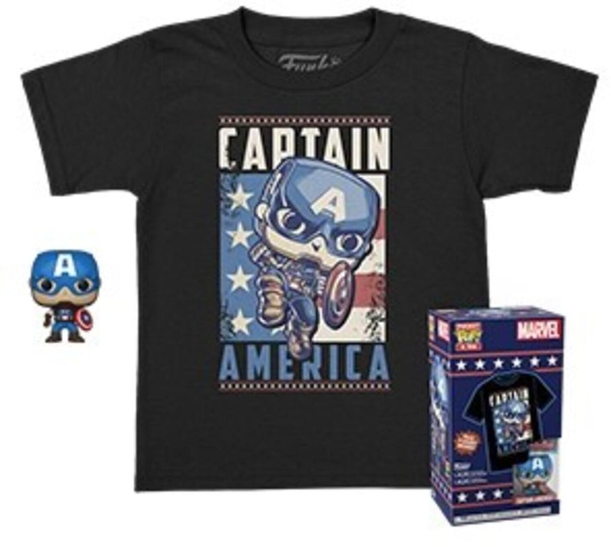 Funko - POCKET POP! & TEE: Marvel - Captain America - L (KD) - COLLECTIBLES - Multicolor