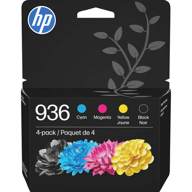 hp 936 Cyan Magenta Yellow Jaune 4-pack / Paquet de 4 Black Noir