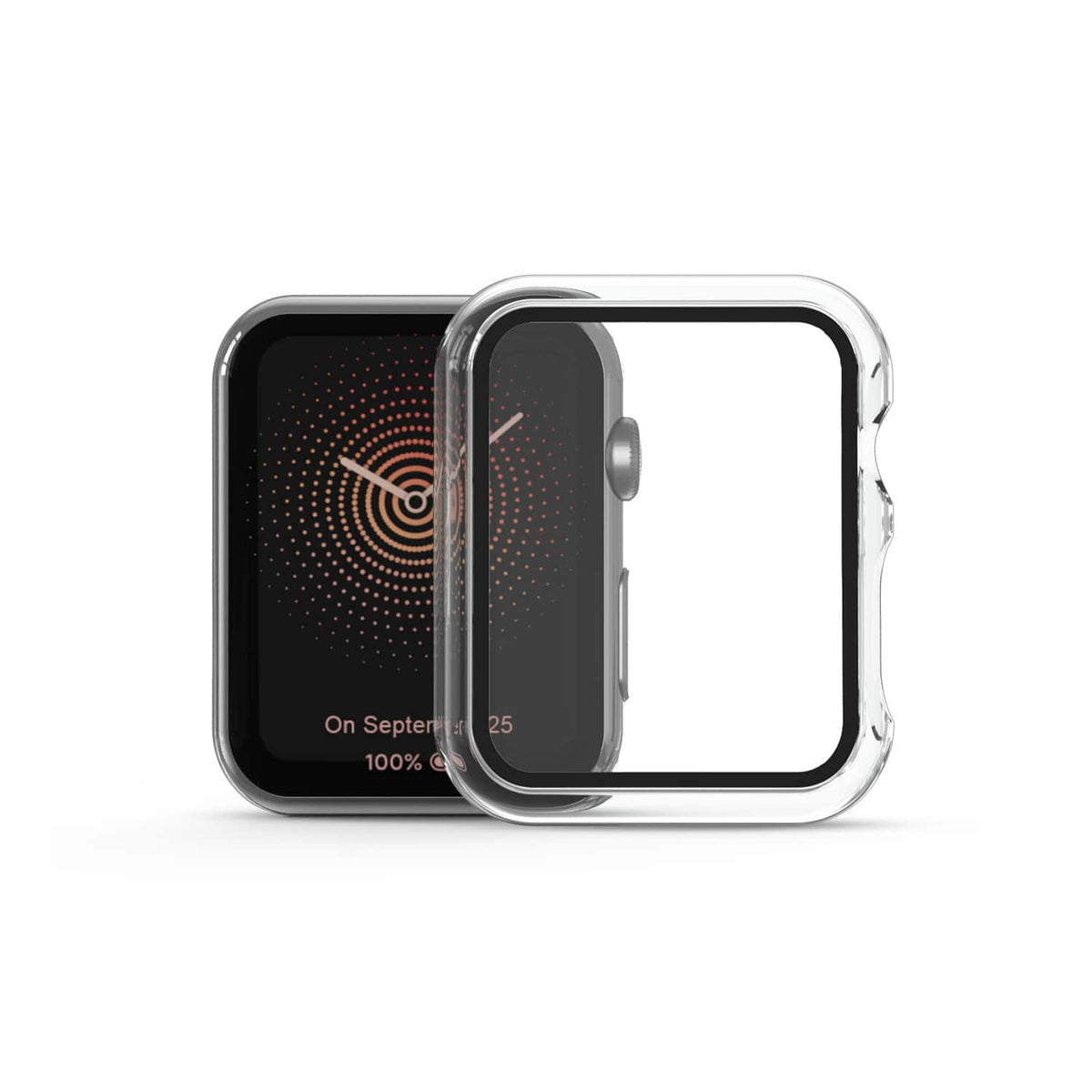 Mybat - Case with Tempered Glass Screen Protector for Apple Watch Series 7 / Series 8 / Series 9 - 41mm / - Transparent