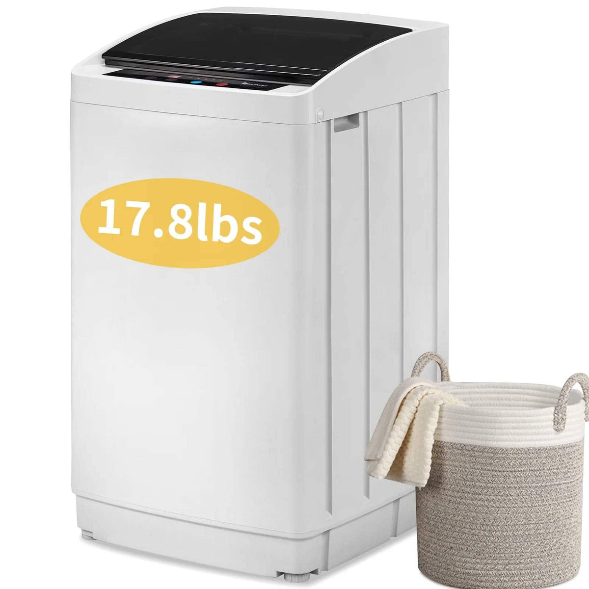 Winado - 1.5cu.ft Washing Machine, 17.8lbs Capacity Portable Washer and Dryer Combo Built-in Drain Pump, 8 Program,5 water levels - Black & Light Grey