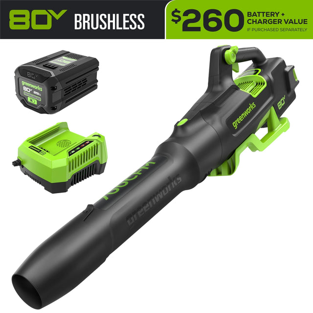 $260 BATTERY + CHARGER VALUE IF PURCHASED SEPARATELY

80Y BRUSHLESS

greenworks

greenworks