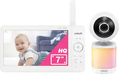 VTech - 7” Digital Video Baby Monitor with Pan-Tilt-Zoom, 600p High-Quality Display, and No WiFi