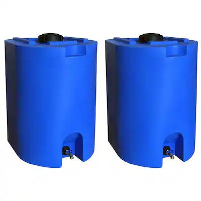 WaterPrepared - 55 Gal Stackable Design Utility Water Tank with Large Cap (2 Pack)