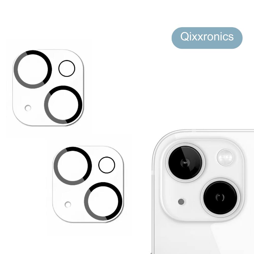 Qixxronics - 2-PACK for iPhone 15 Plus Camera Lens Protector Tempered Glass - Clear