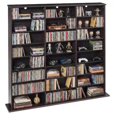 VEVOR - Media Storage Cabinet, 8-Tier DVD Shelf Organizer, 55.91 x 8.66 x 51.18 in Multimedia Storage Organizer for CDs, DVDs