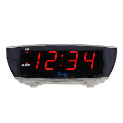 Equity - 0.9 Inch Digital Alarm Clock with Clear See-Through Case