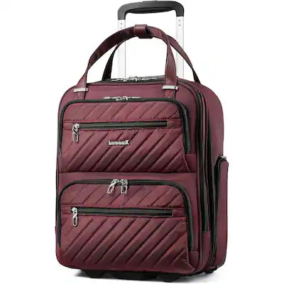 LUGGEX - 16 Inch Underseat Carry On Luggage with Wheels,Softside Lightweight Suitcase UDK - LX-UX