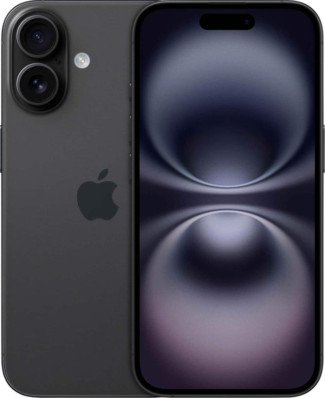 Front. Apple - iPhone 16 A3081 (Fully Unlocked) 128GB - Black.
