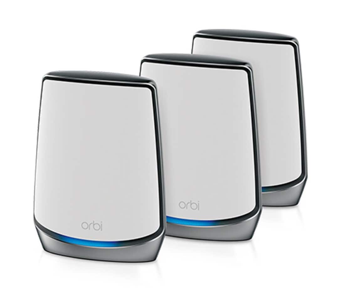 NETGEAR - RBK853-100NAR RBK853 AX6000 Wireless Tri-Band Gigabit Mesh Wi-Fi System (3-Pack) - Refurbished Excellent - White