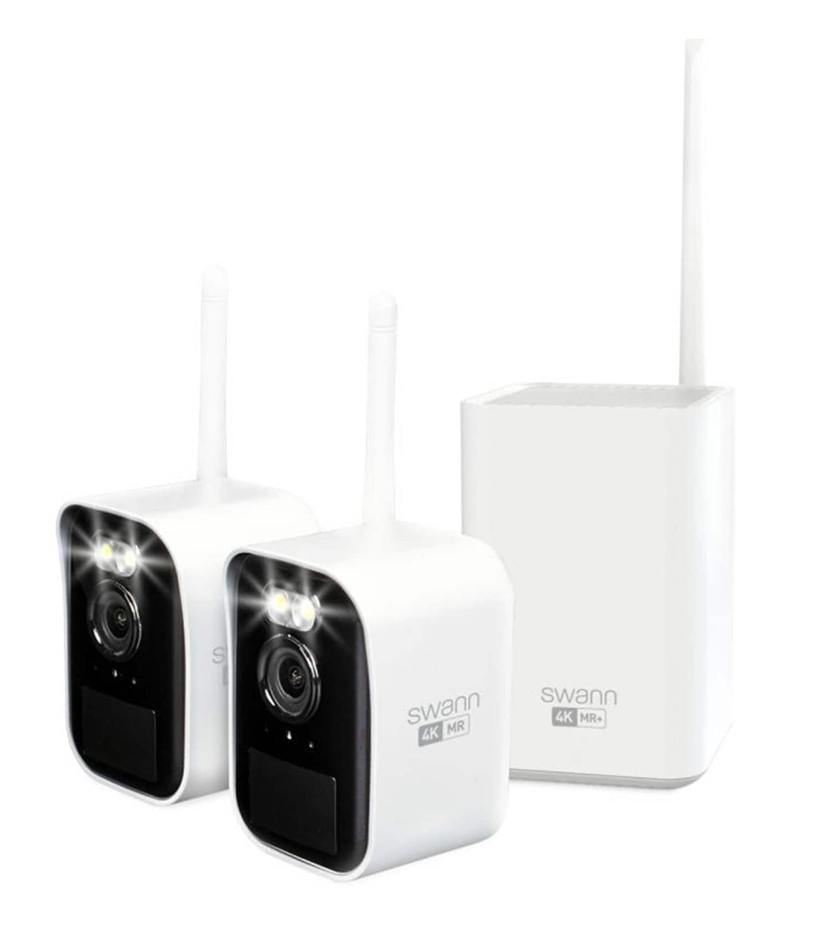Swann - MaxRanger 4K Mini Security System 2 Wireless IP Security Cameras, Night Vision, Thermal Motion Detect, 64GB - White