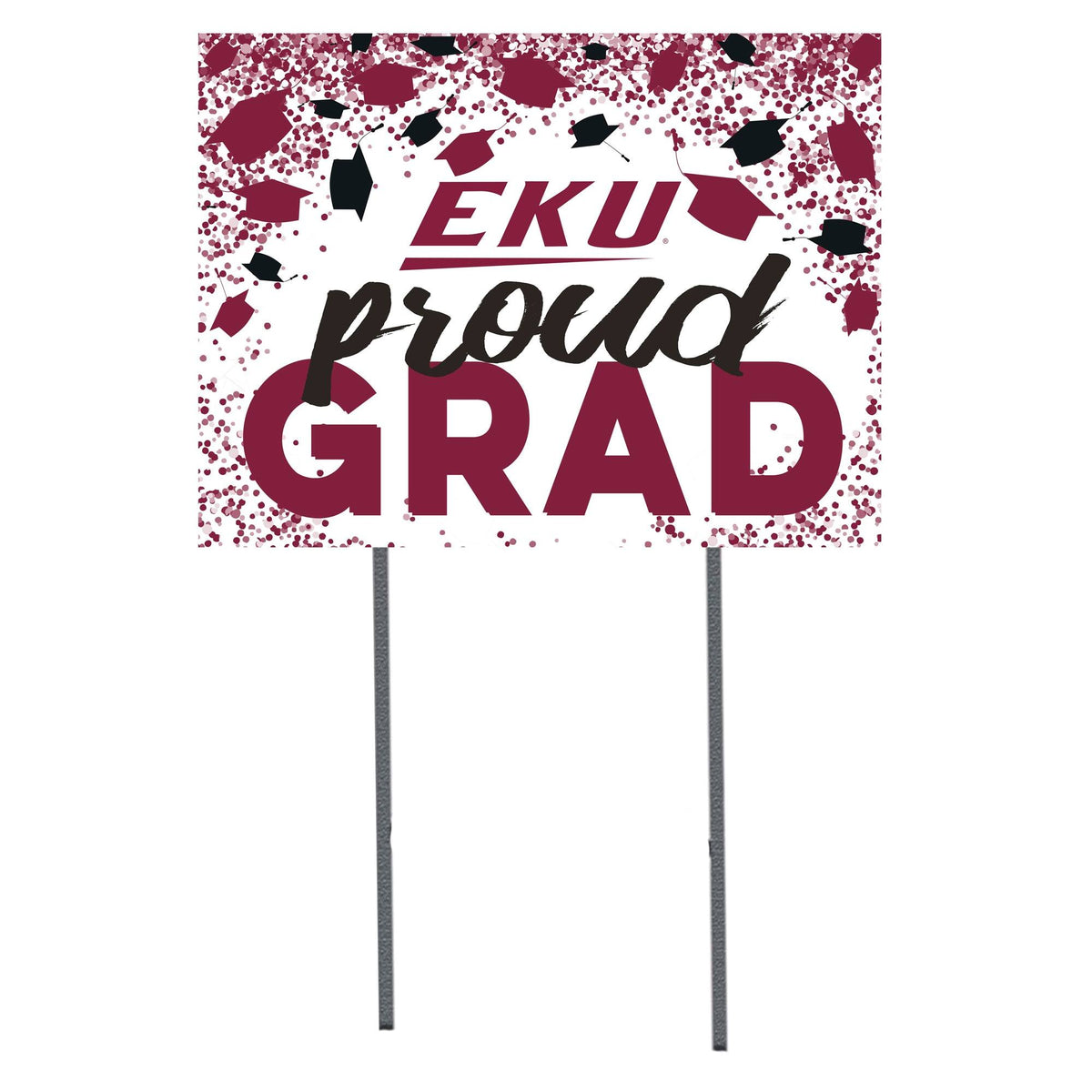 Jardine - Eastern Kentucky Colonels 18" x 24" Proud Grad Yard Sign - White
