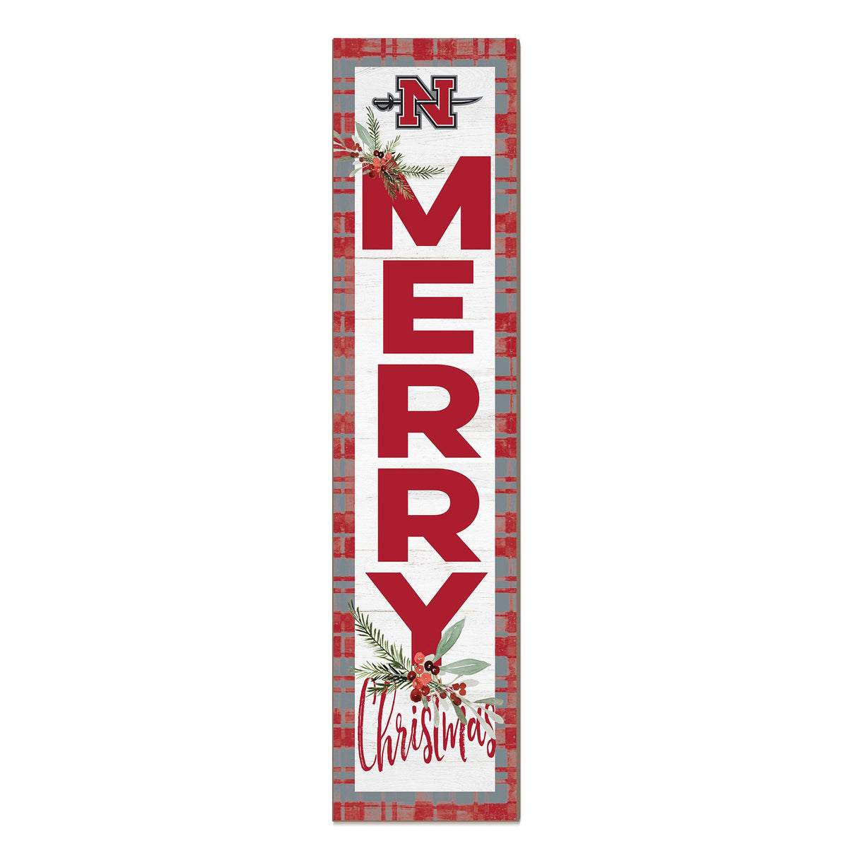 Jardine - Nicholls State Colonels 12'' x 48'' Outdoor Merry Christmas Leaner - White