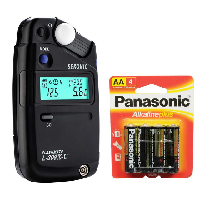 MODE SEKONIC - ISO * 5 fC 200 T F 125 5.6 + ISO FLASHMATE L-308X-U AA 4 Alkaline / Alcaline 1 Panasonic Alkalineplus : MERALINE ALKAR ALKALINE   REKALINEPUIS PUS Panasonic Dabasonic Dehsconir Plus ncoUe Plus AA AA AA D OUVRIR