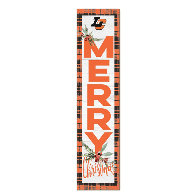 Front. Jardine - Lewis & Clark College Pioneers 12'' x 48'' Outdoor Merry Christmas Leaner - White.