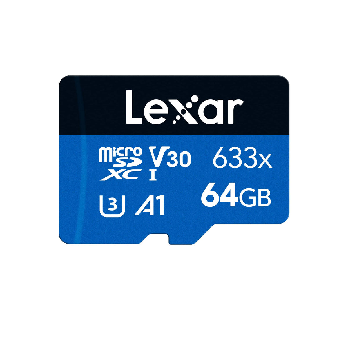Lexar - 64GB High-Performance 633x microSDXC UHS-I Card BLUE Series, C10, U3, V30, A1 for action camera, tablet