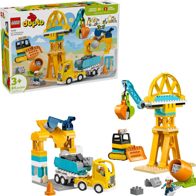LEGO duplo 10478 - 3 in 1 Construction Site and Vehicle - Volucles LEARN CREATIVE PATIENCE SOLUTIONS - 3+ 84 pcs/pzs