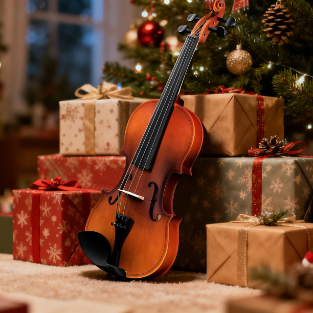 Front. Winado - 1/4 Violin, Full Size Acoustic Fiddle,Beginner Kit with Hard Case, Bow, Rosin, Shoulder Rest, Bridge, Extra Strings.