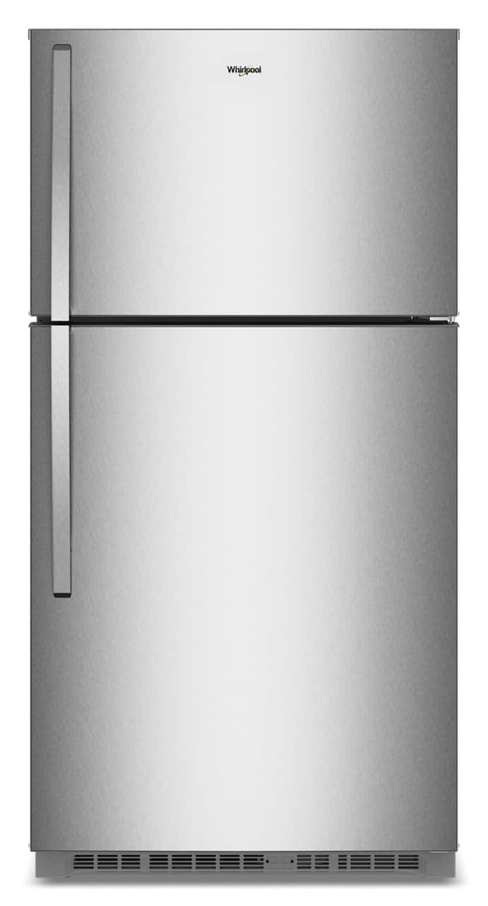 Whirlpool - 33 in. Wide 21.3 cu. ft. Top-Freezer Refrigerator with Total Coverage Cooling - Fingerprint-Resistant Stainless Finish