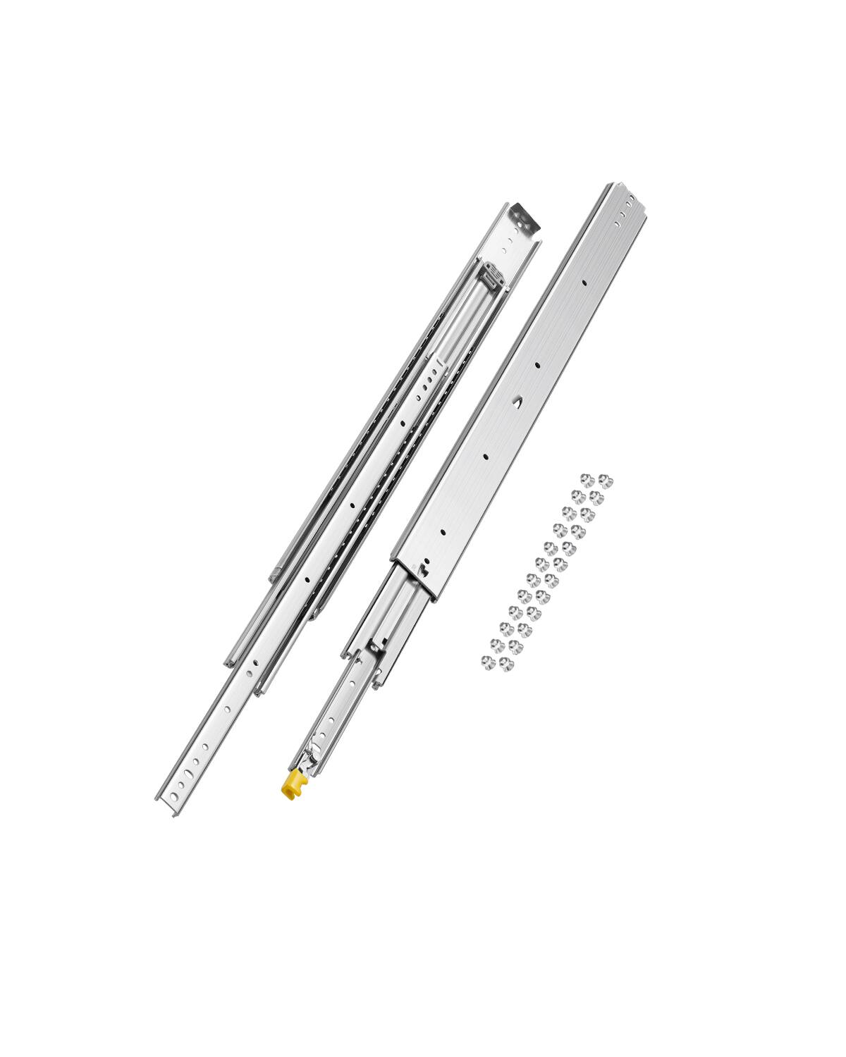 VEVOR - Set of Two Drawer Rails, Sizes Ranging from 16 to 60 inches, Capable of Supporting 500 lbs - Silver